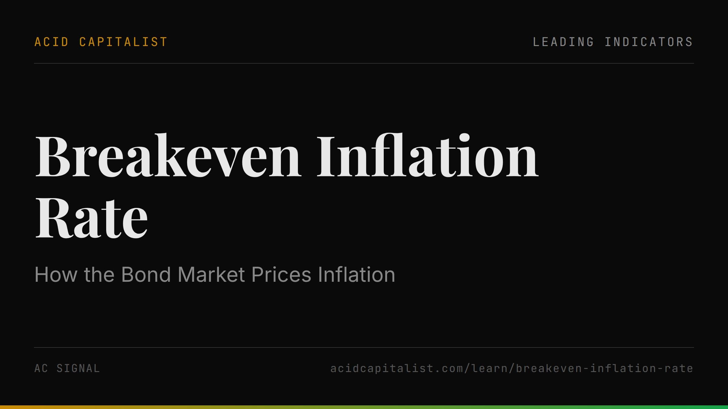 Breakeven Inflation Rate: How the Bond Market Prices Inflation