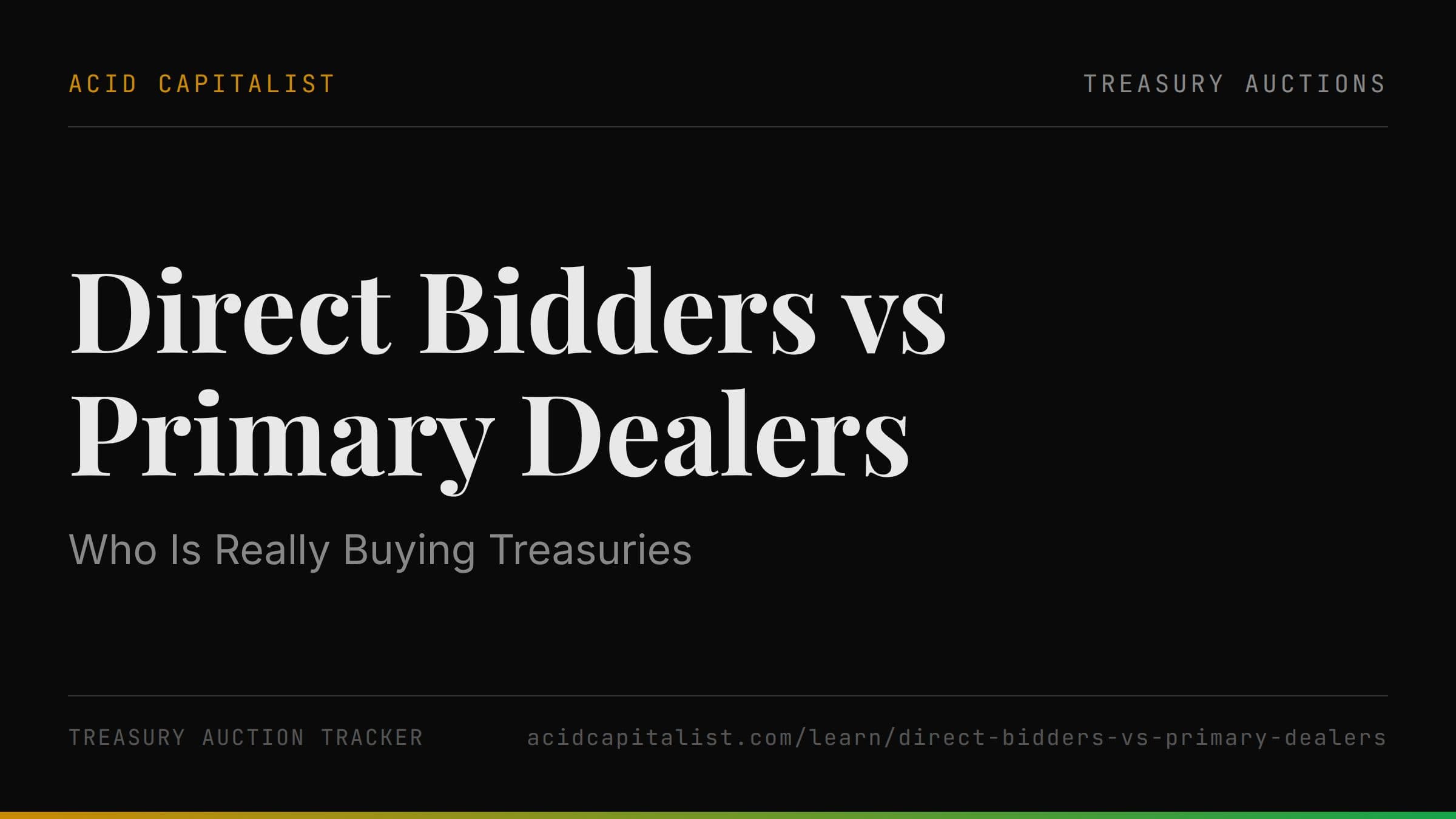 Direct Bidders vs Primary Dealers: Who Is Really Buying Treasuries