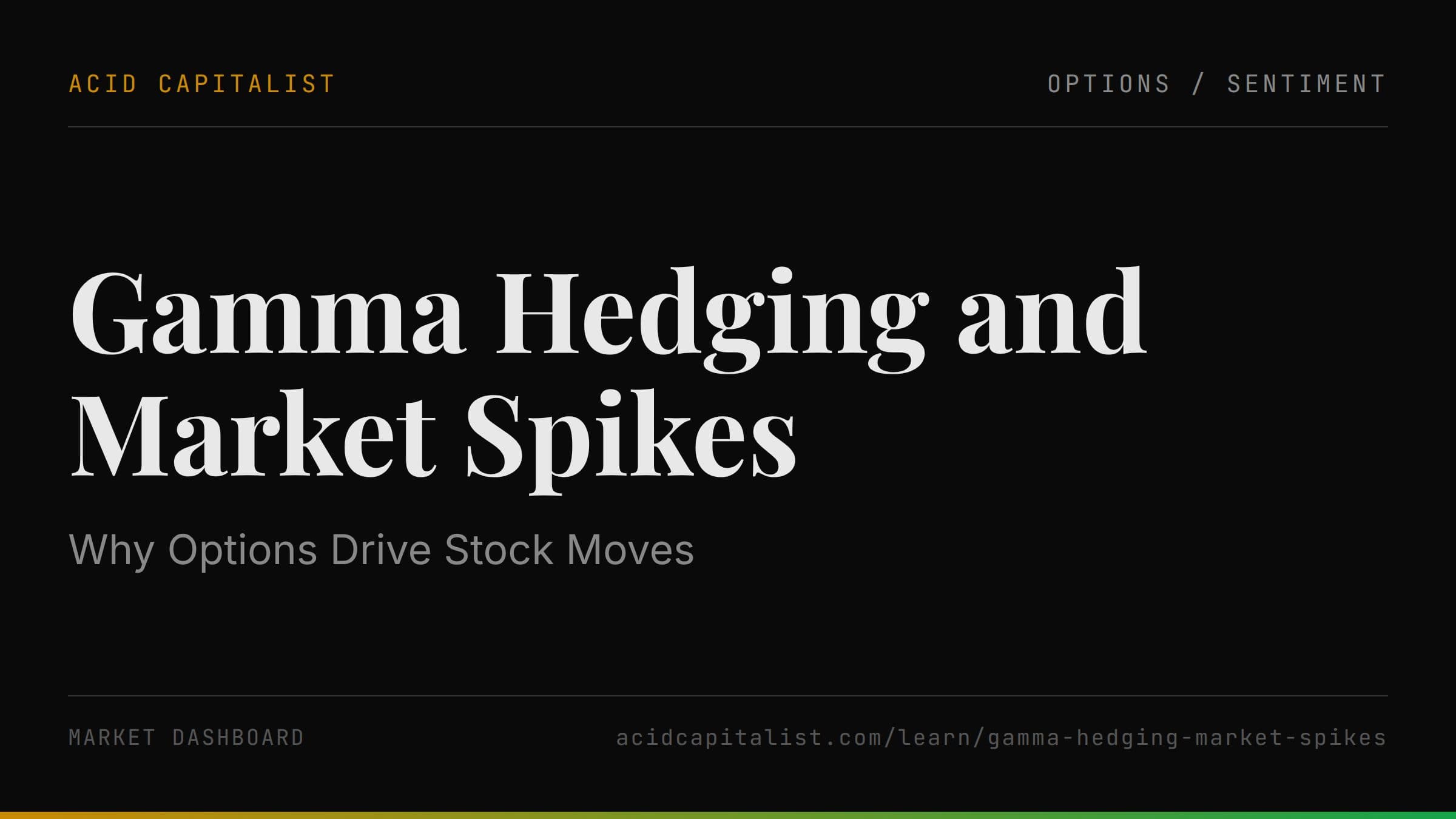 Gamma Hedging and Market Spikes: Why Options Drive Stock Moves
