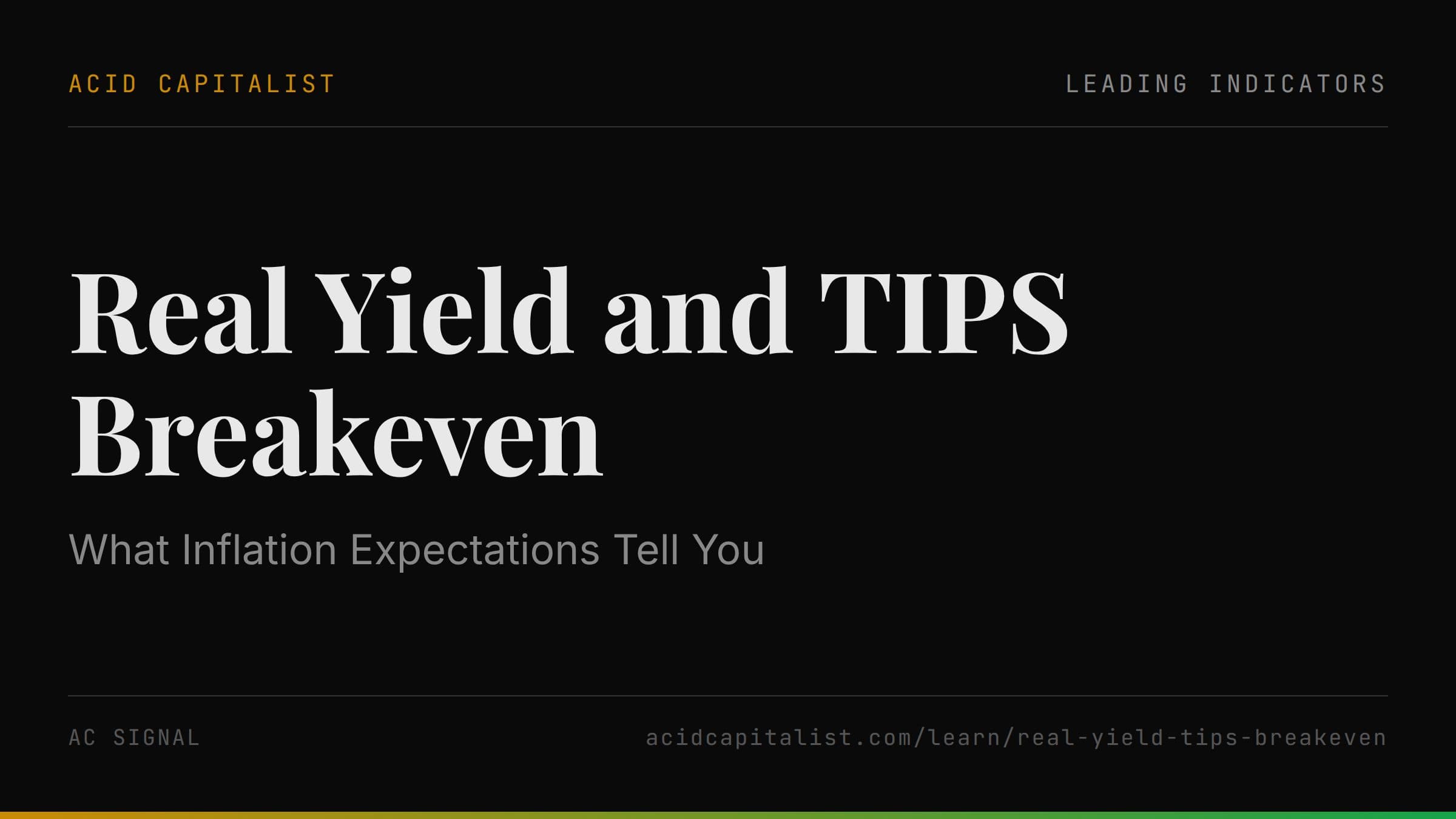 Real Yield and TIPS Breakeven: What Inflation Expectations Tell You