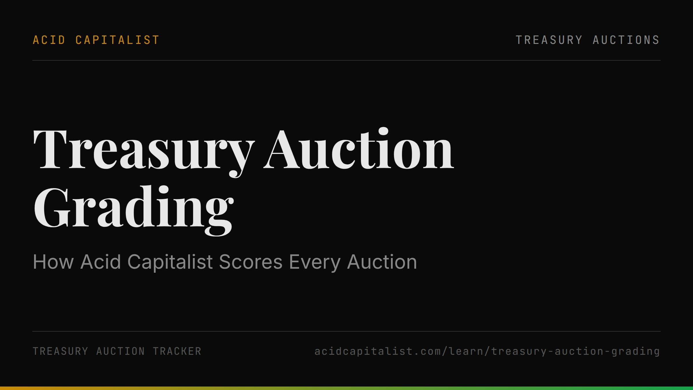 Treasury Auction Grading: How Acid Capitalist Scores Every Auction