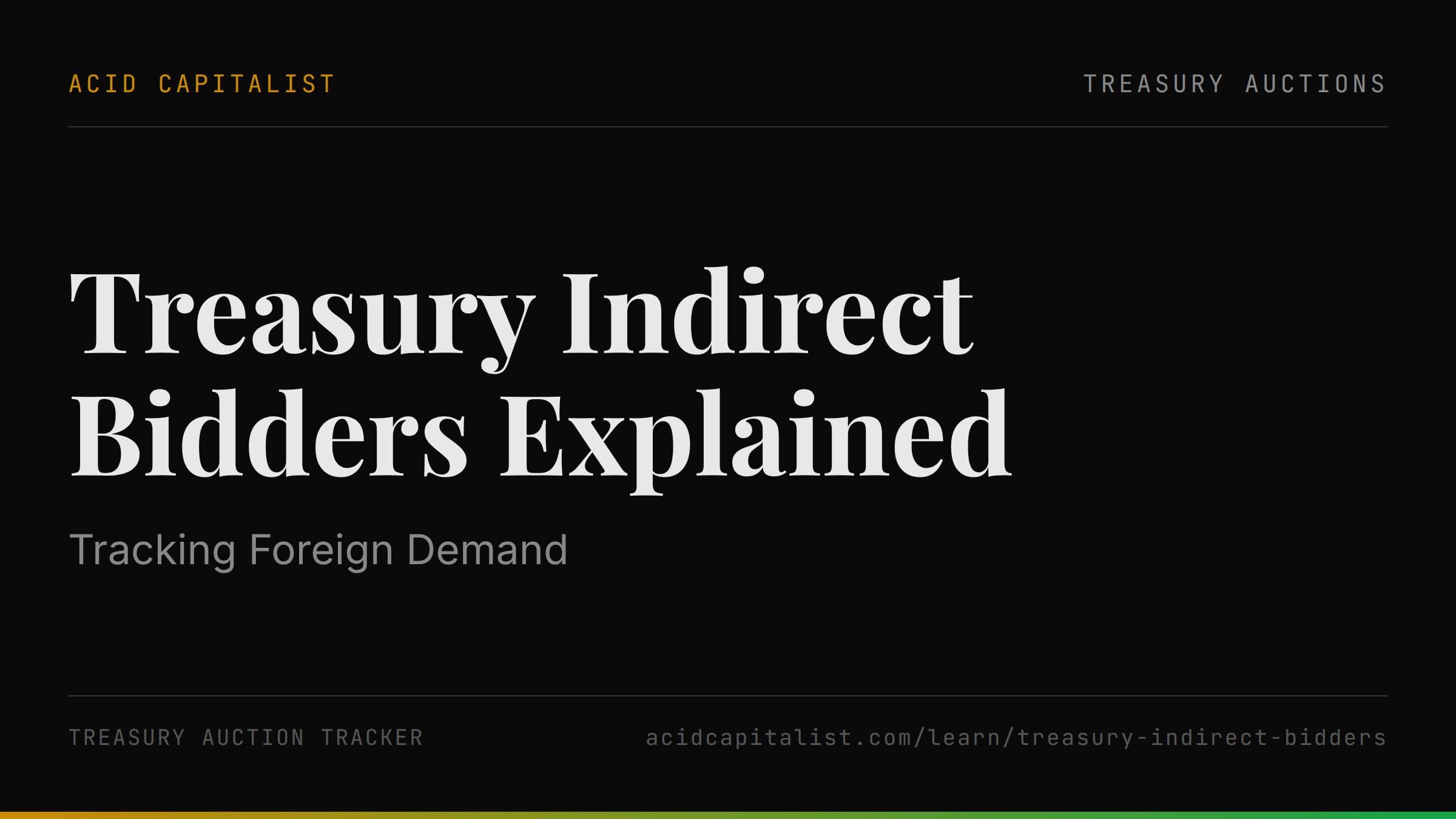 Treasury Indirect Bidders Explained: Tracking Foreign Demand